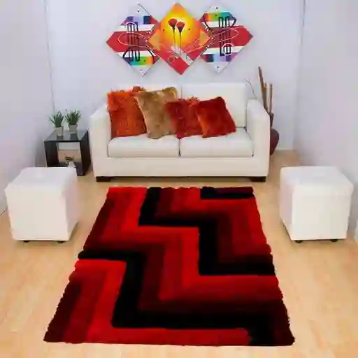 Alfombra Tapete 3d Moderno Rojo 120 X 170cms