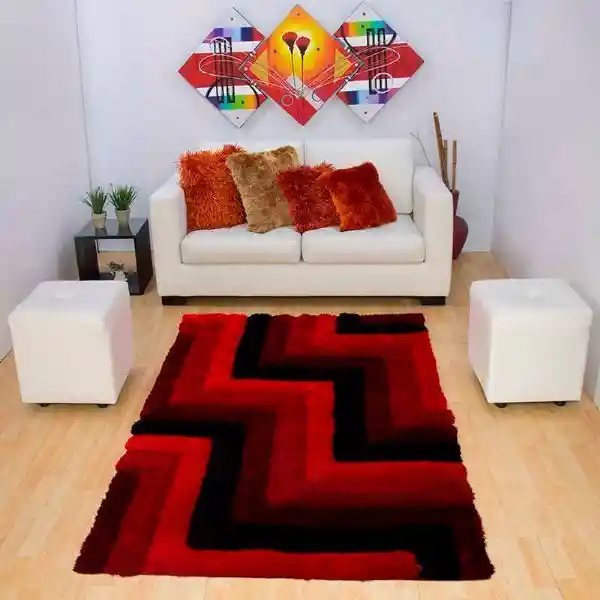 Alfombra Tapete 3d Moderno Rojo 120 X 170cms