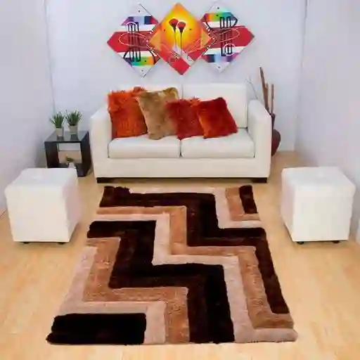 Alfombra Tapete 3d Moderno Cafe 120 X 170cms