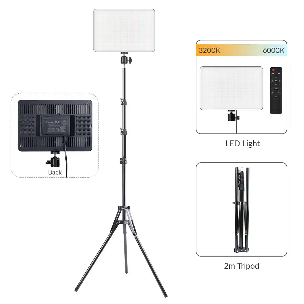Panel Led De 26cm Con Control + Trípode