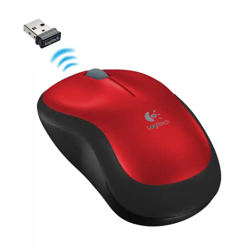 Mouse Óptico Inalámbrico Usb Logitech M185 · Win Mac Linux - Rojo