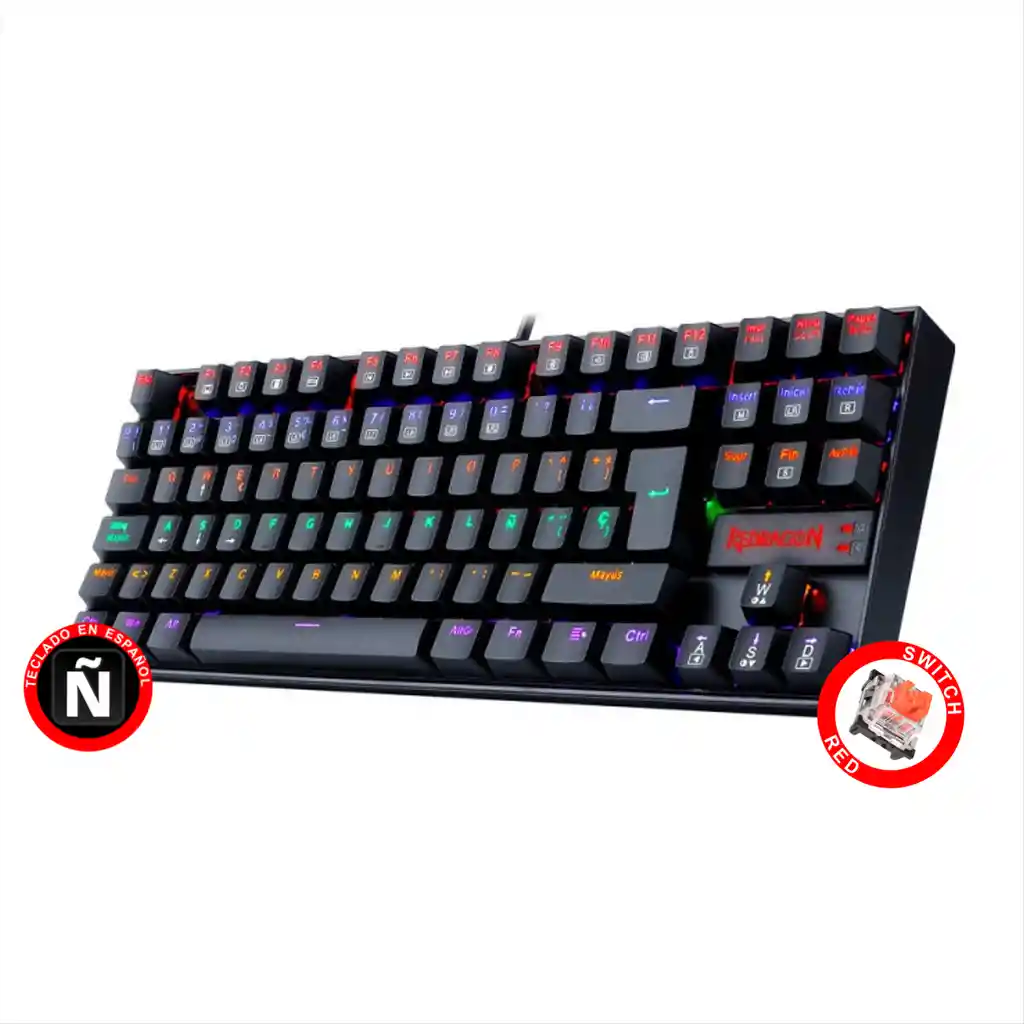 Teclado Gamer Mecánico Redragon K552-kr Kumara 2 Switch Red