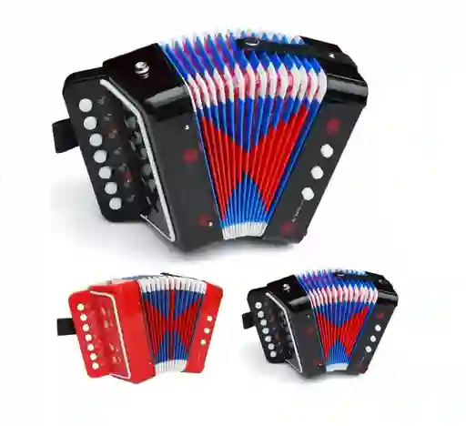 Acordeon Vallenato Juguete Niños Instrumento Musical Color Surtido Ref 103a