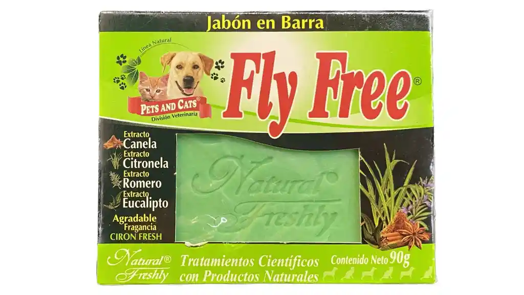 Jabón En Barra Repelente Fly Free Natural Freshly