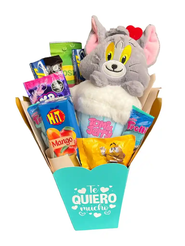 Regalo Especial Tom Con Jugo, Galletas, Gomas Y Mas - Regalo Feliz Cumpleaños - Regalo Sorpresa Toda Ocasión