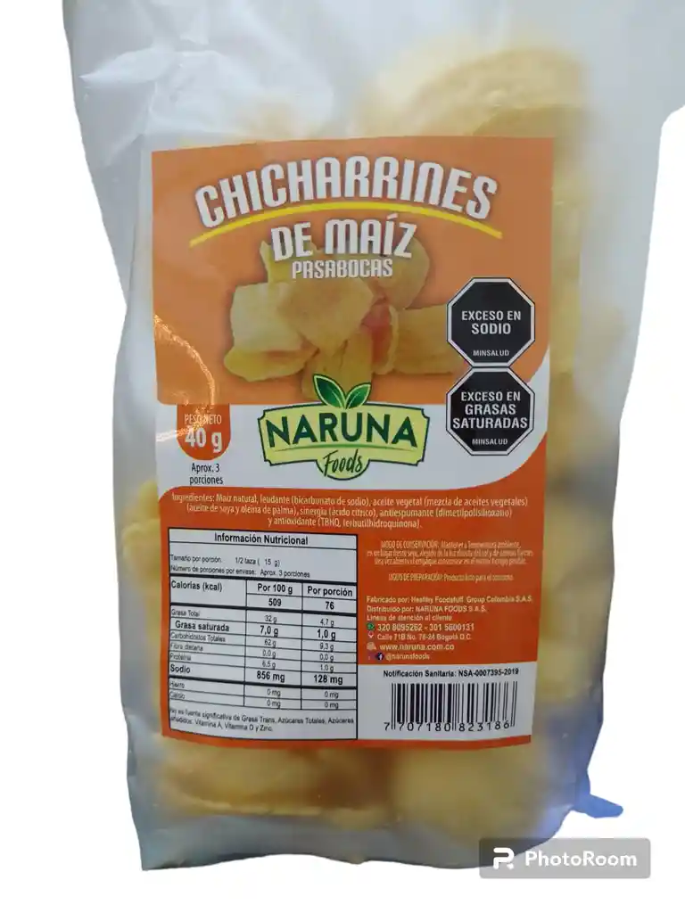 Chicharrin Natural De 40 Gms Naruna