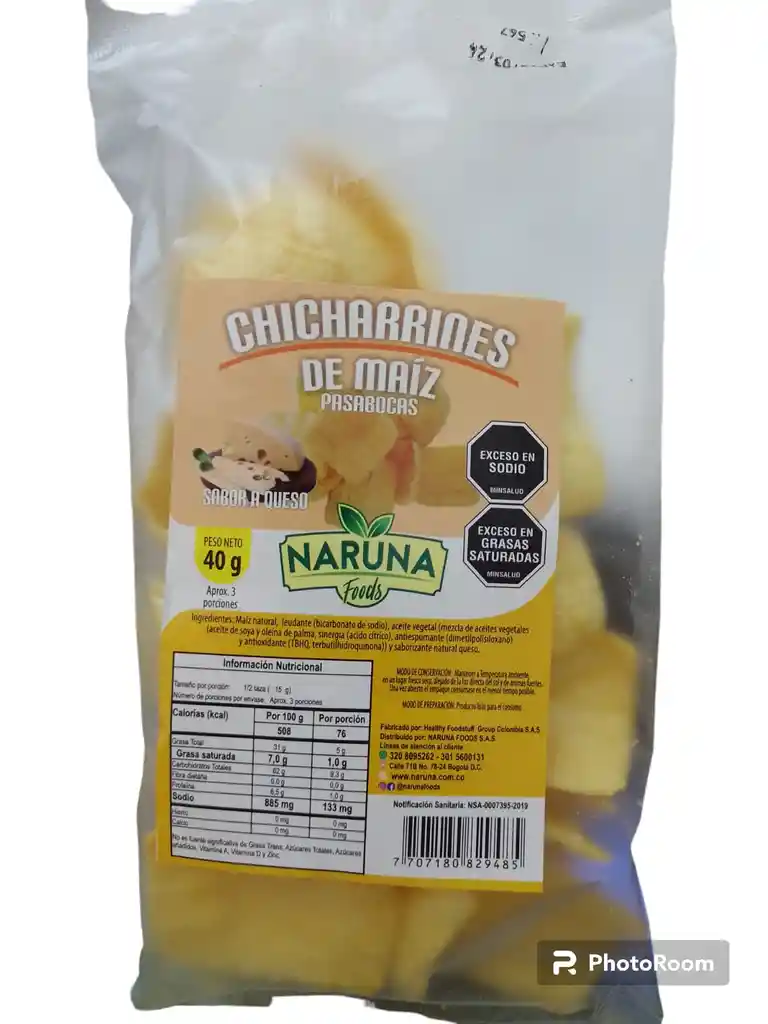 Chicharrin Queso De 40 Gms Naruna