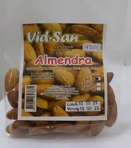 Almendra X 40 Grm Vida Sana