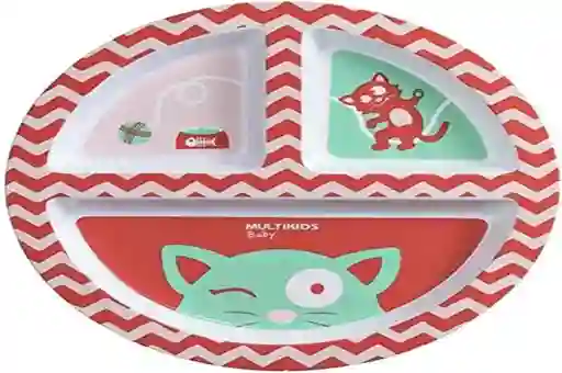 Plato De Comida Infantil Con 3 Separadores Rosa Niños Niñas