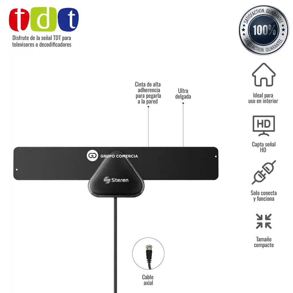 Mini Antena Tdt Ultradelgada Hdtv Steren