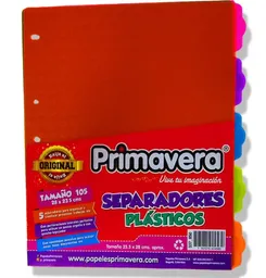 Separadores Plasticos X5 Tamaño Carta Primavera