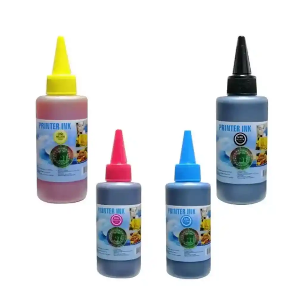 Tinta Universal 100ml Recarga Continua Kit 4 Colores