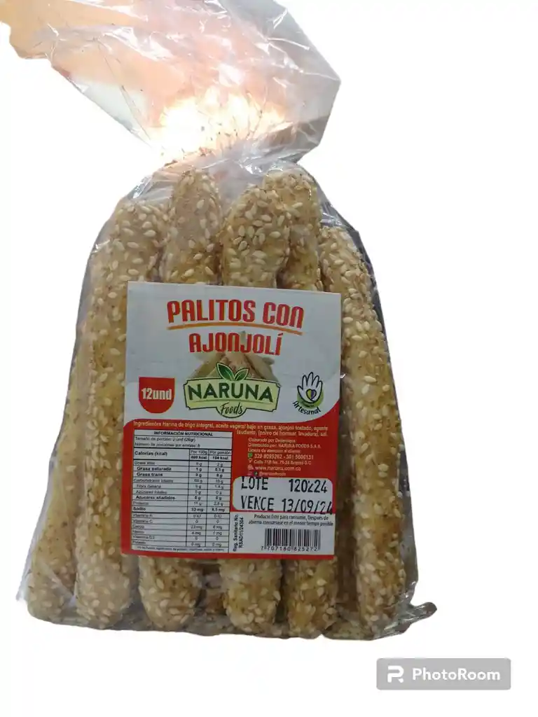 Palitos Integrales Con Ajonjoli X 12 Und Naruna