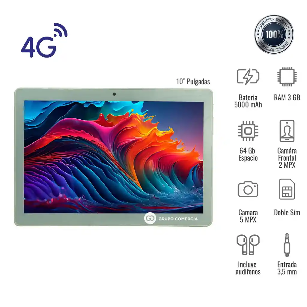 Tablet Krono Net Max Ll 64gb 3gb 10 Pulgadas Doble Sim Sd