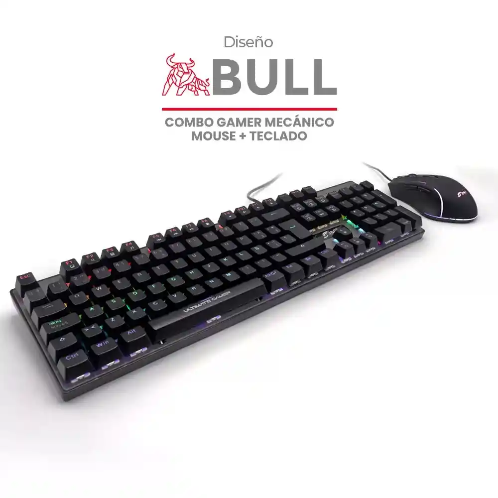 Combo Gamer Mecánico Bull Teclado - Mouse Ctmgjr-017