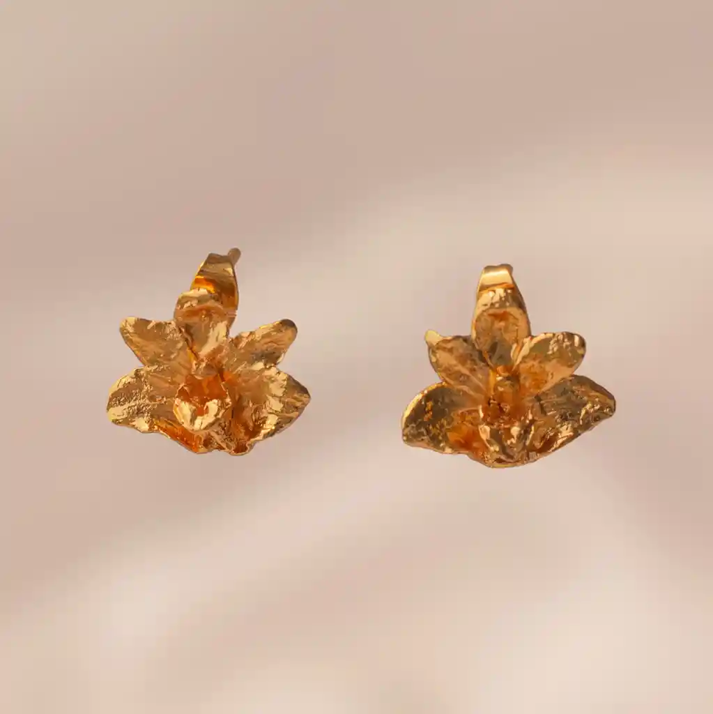 Aretes Topo Orquidea Maxilaria