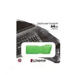 Kingston –memoria Usb Flash Drive – 64 Gb – Usb 3.2 Gen 1 – Neon Green – 64 Gb Solo Original