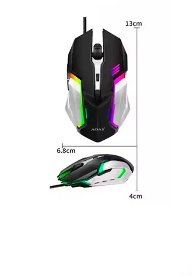 Mouse Gamer Aoas K100 Retroiluminado Usb