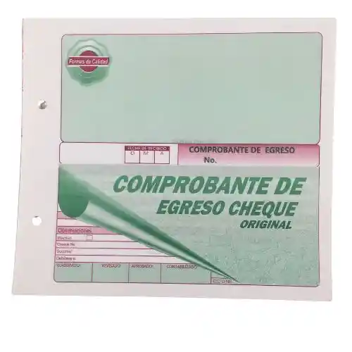 Comprobante De Egreso - Cheque