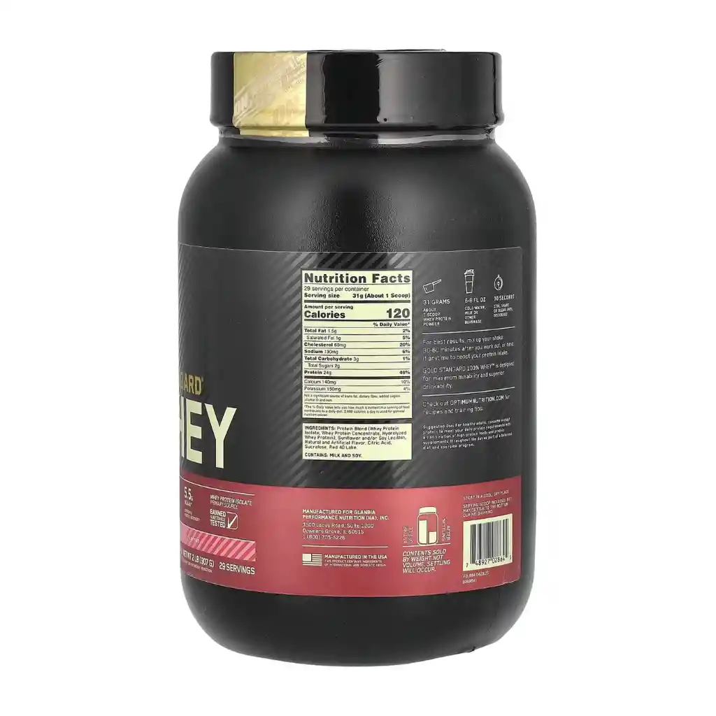 Whey Gold Standard 2lb - Optimum Nutrition - Strawberry Fresa