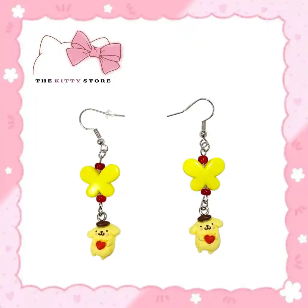 Aretes Pompompurin Amarillo.