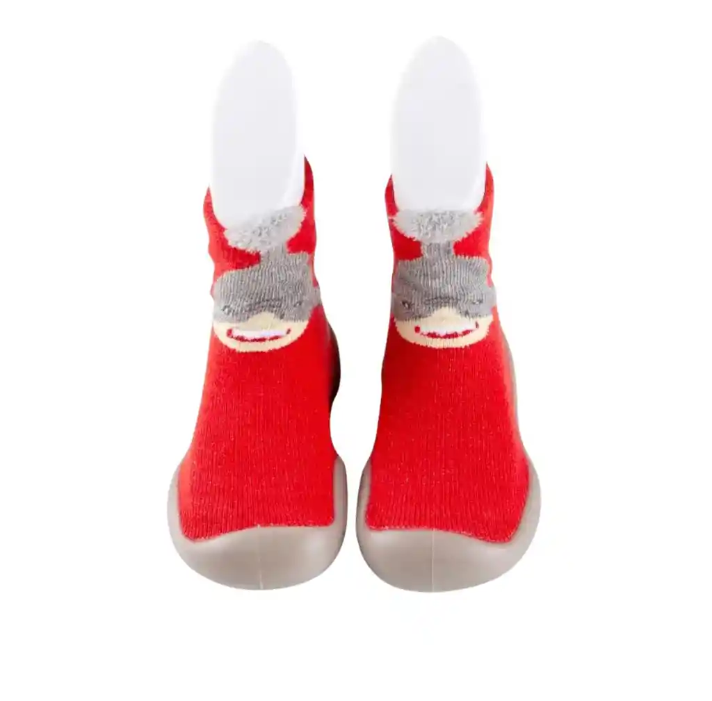 Zapatos Media Silicona 12-18m Antideslizante Bebe Animalitos Rojo