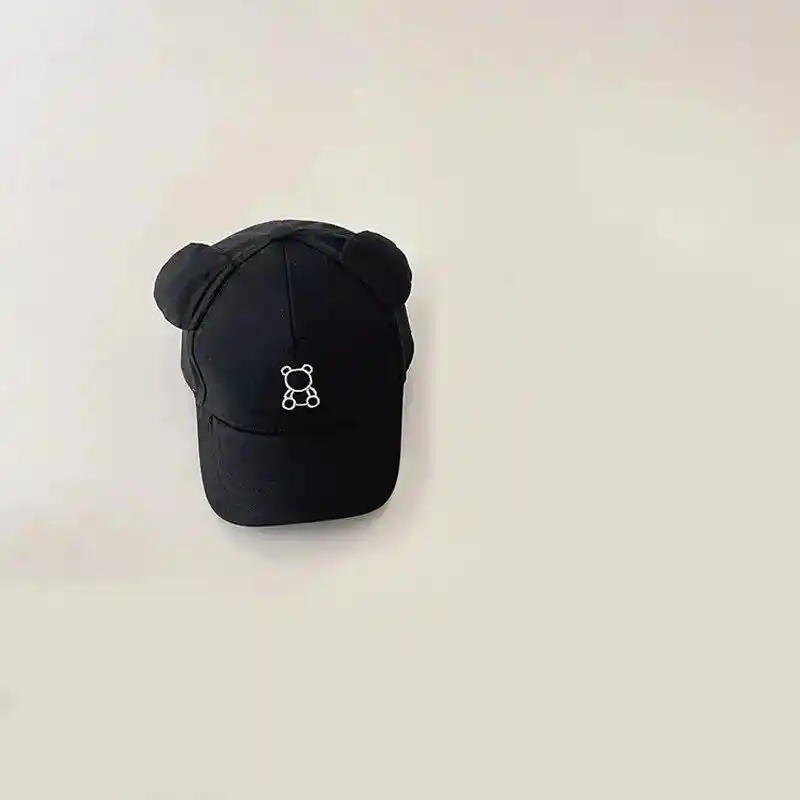 Gorra Sombrero De Sol Para Bebes Y Niños Osito Sol Playa Negro