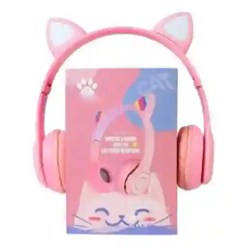 Audífonos Cat Ear Mz-08m Rosado Wireless Headset Bluetooth