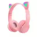 Audífonos Cat Ear Mz-08m Rosado Wireless Headset Bluetooth