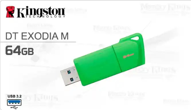 Kingston – Usb Flash Drive – 64 Gb – Usb 3.2 Gen 1 – Neon Green – 64 Gb