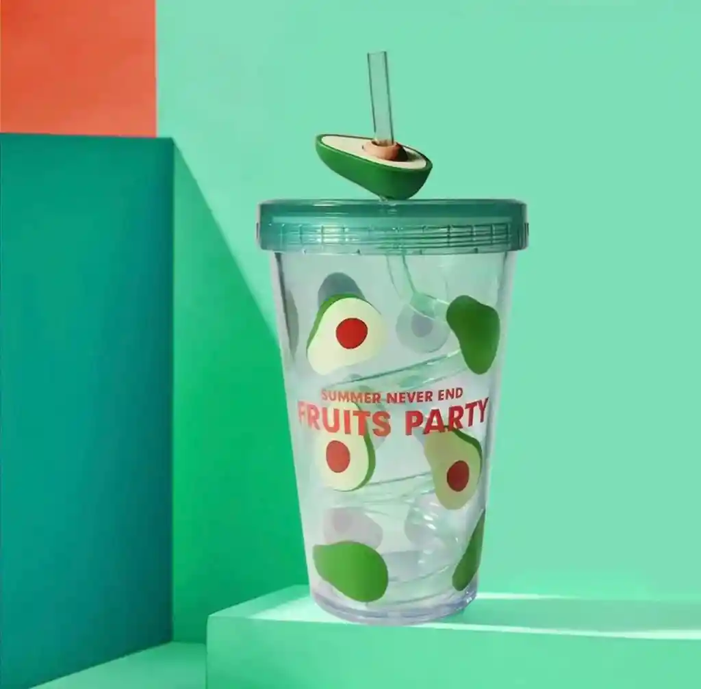 Vaso Pitillo Frutas Aguacate