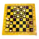 Ajedrez Juego De Mesa 3 En 1 Familiar Damas Backgammon 380mm