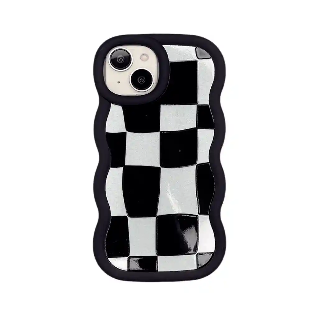 Estuche Iphone 15 Pro Max Ondas Ajedrez