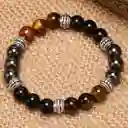 Pulsera Cuarzo Ojo De Tigre - Piedra Onix- Hematita #8