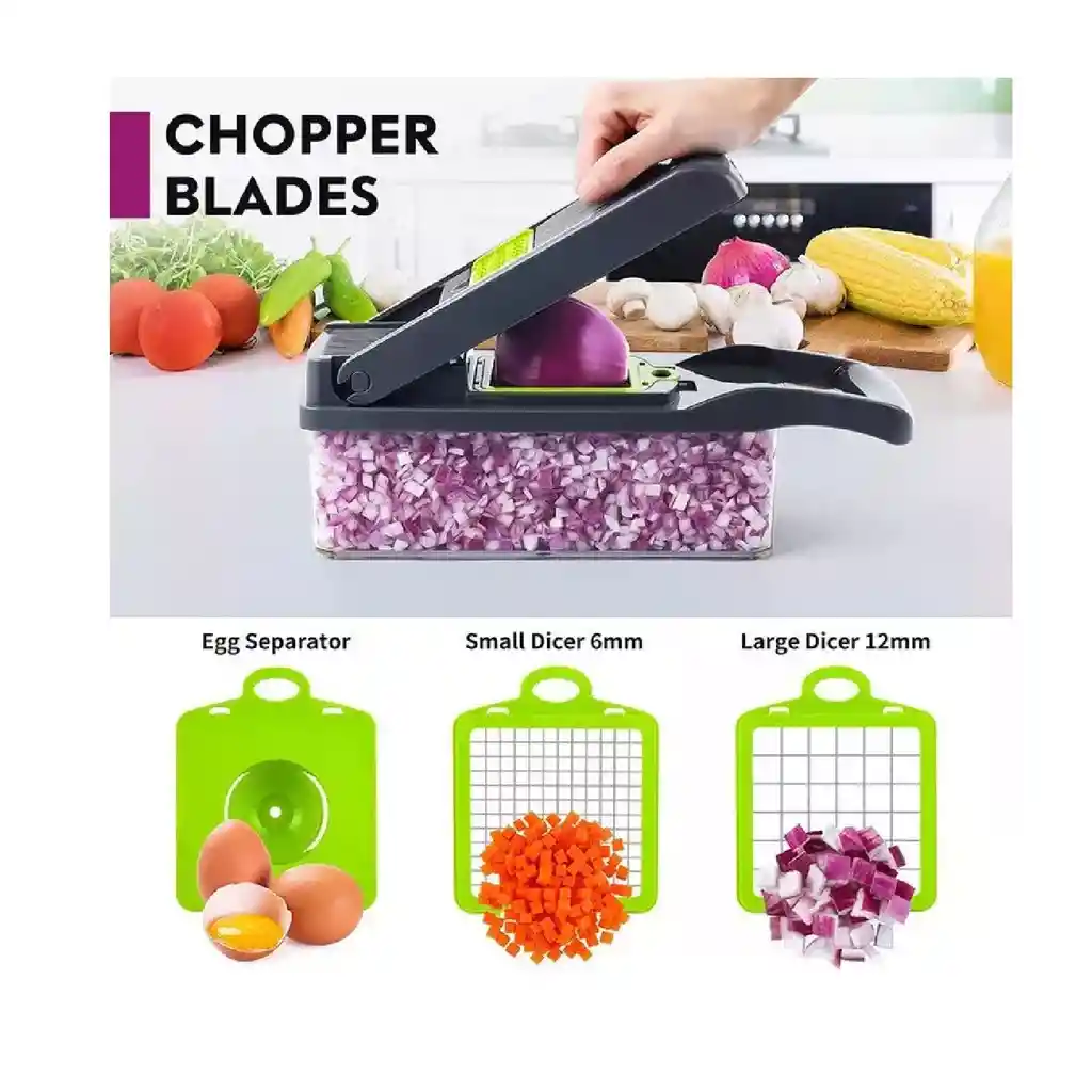 Rallador Cortador Picador De Verduras Fruta Nicer Dicer 14pz