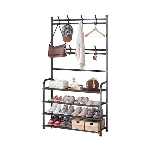 Organizador Multifuncional Rack Zapatero Perchero 4 Niveles