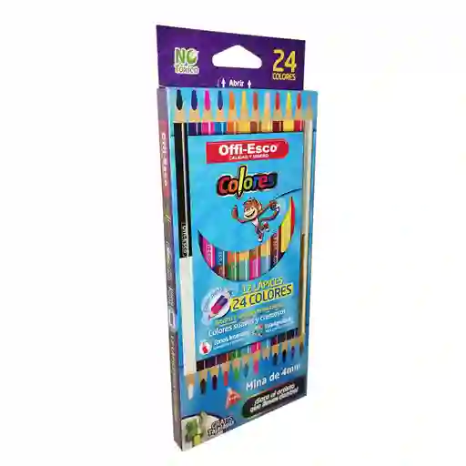 Color Bicolor Offi-esco De 12 Unidades