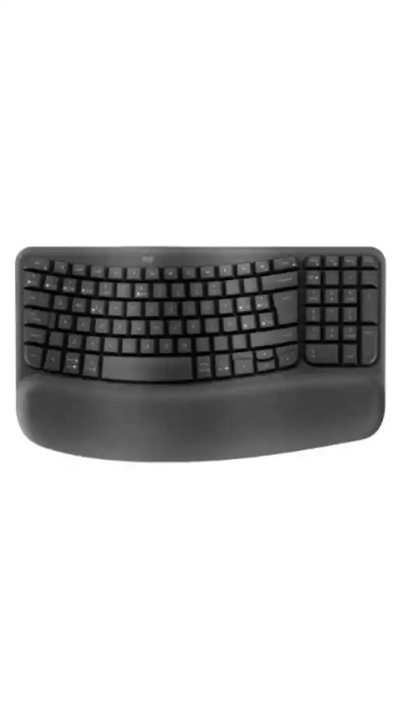 Logitech Teclado Wave Ergonomico Blanco Y Negro Bluetooth-inalámbrico