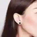 Aretes Huellas Negras Perro Gato Para Mujer Plata 925