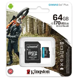 Memoria Micro Sd Kingston 64gb Canvas Go! Plus 4k (v30 A2)