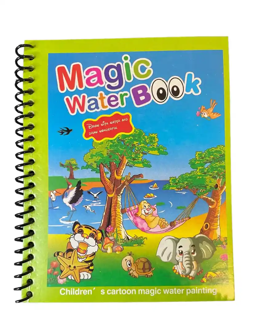 Libro Magico Para Colorear Con Agua 18 Meses A 6 Años + Boligrafo Diseño Elefante Y Sus Amigos