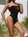 Body Negro Malla Brillantes Lenceria Mujer