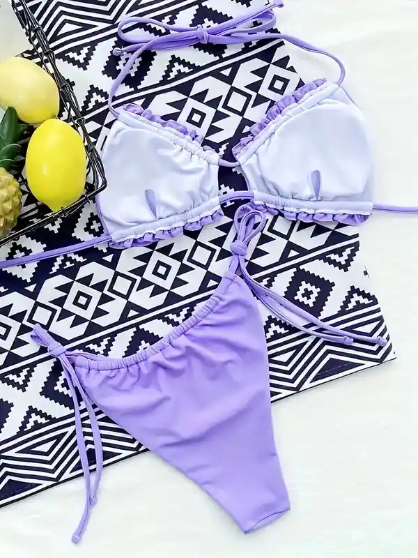 Set Bikini Para Dama Color Lila Talla L