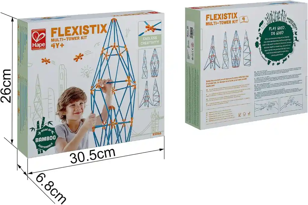 Set Construcción Flexistix Bambú Ecologico 132 Piezas Niños