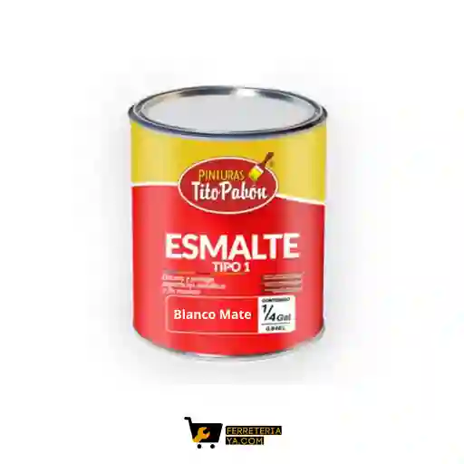 Pinturas Tito Pabón Pintura Esmalte Blanco Mate 1/4 (946.35 Ml)