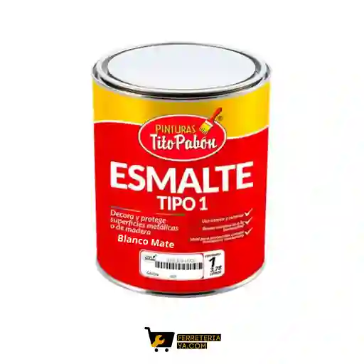 Pinturas Tito Pabón Pintura Esmalte Blanco Mate Galon 3785.42 Ml