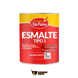 Pinturas Tito Pabón Pintura Esmalte Negro Mate Galon (3785.42 Ml)