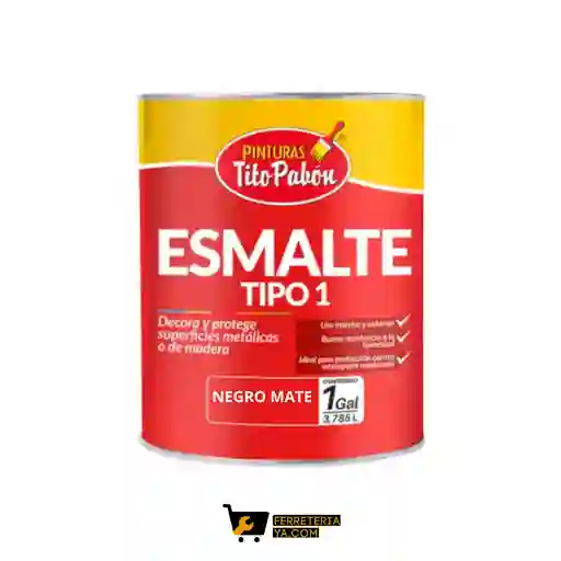 Pinturas Tito Pabón Pintura Esmalte Negro Mate Galon (3785.42 Ml)