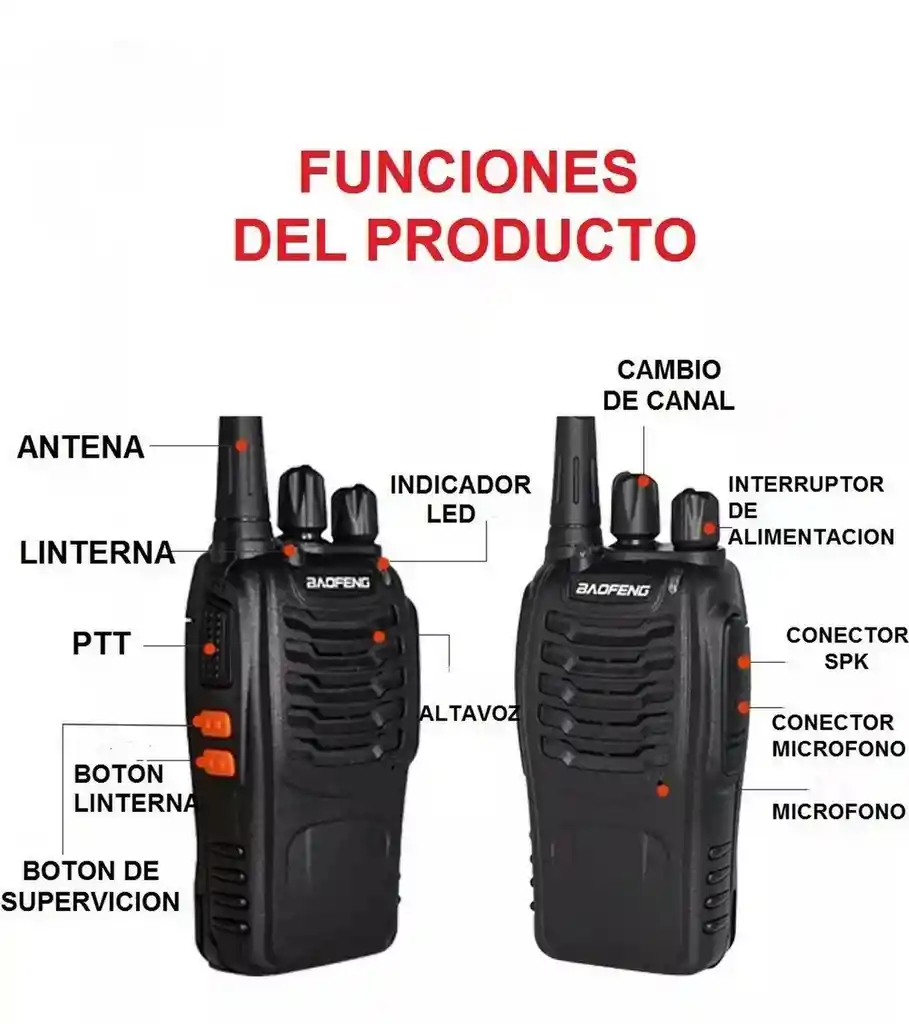 Radio Walkie Talkie Baofeng Bf-888s Uhf X2 Bateria 2800m Ah