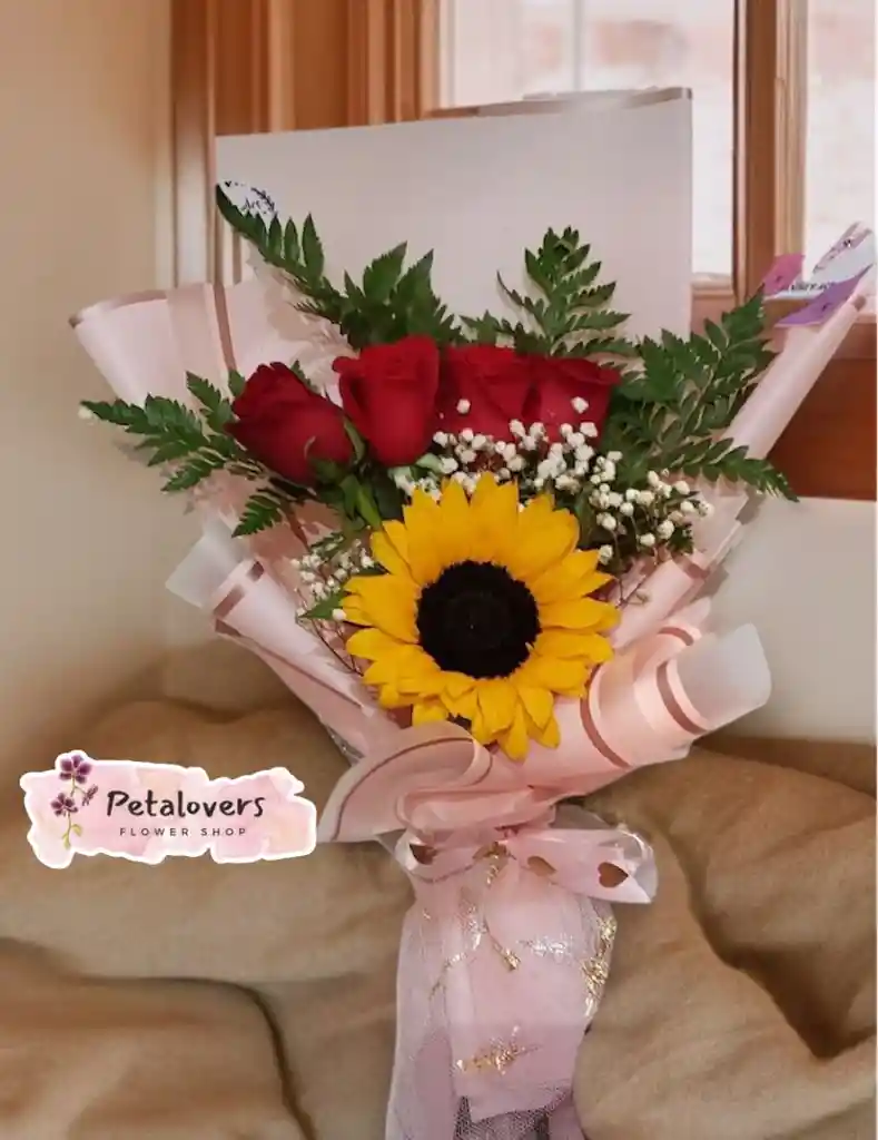 Girasol Y Rosas Rojas